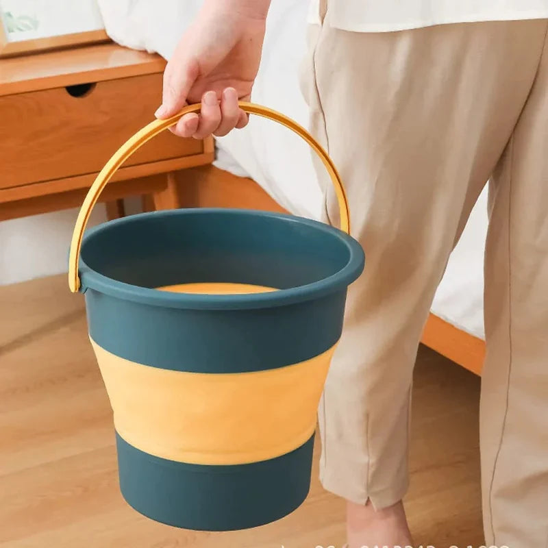 Balde de Silicone 10L Para Limpeza Retrátil Dobrável | FlexiBucket™